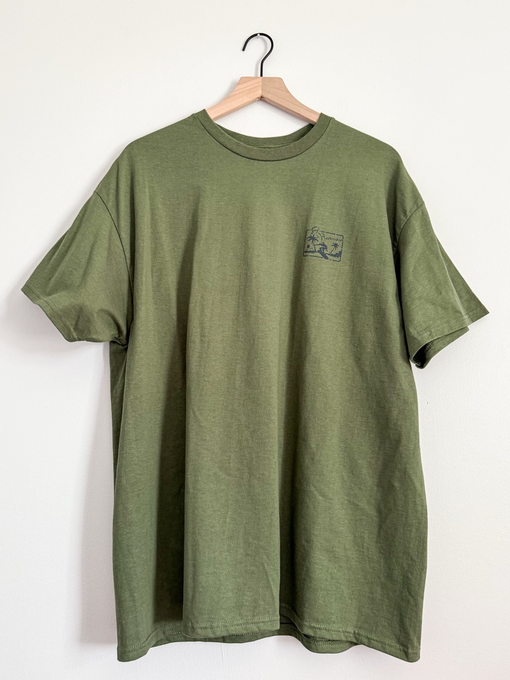 Ruxen Hawaii Graphic T Shirt Green Cotton Short Sleeve Tee Size XL